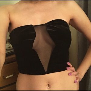 ❌SOLD❌ Nasty Gal Velvet/Mesh Crop