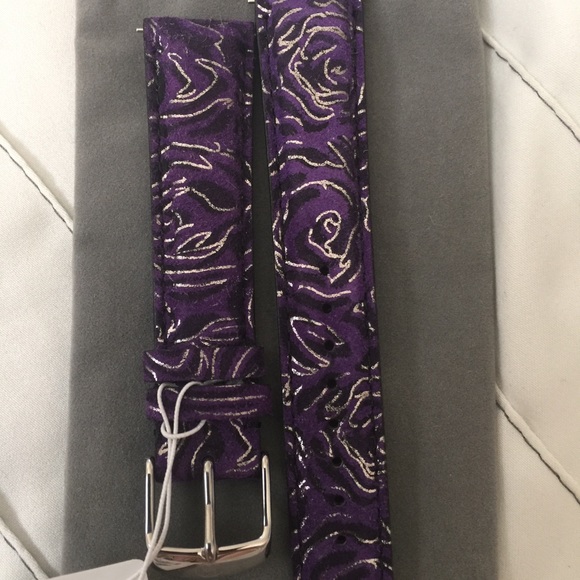 NWT MICHELE BELLA FLORAL PURPLE STRAPS 20mm