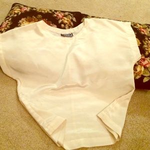 Silk poly vintage creme crop