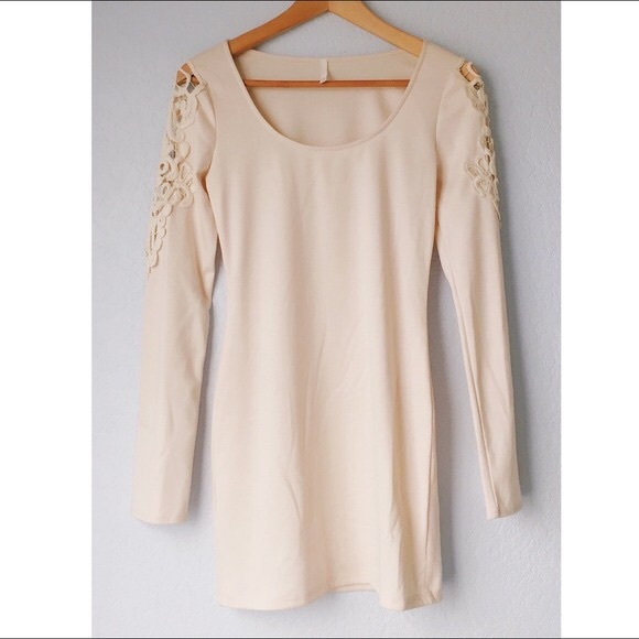 ❌Sold on Mercari❌ Cream Crotchet Dress