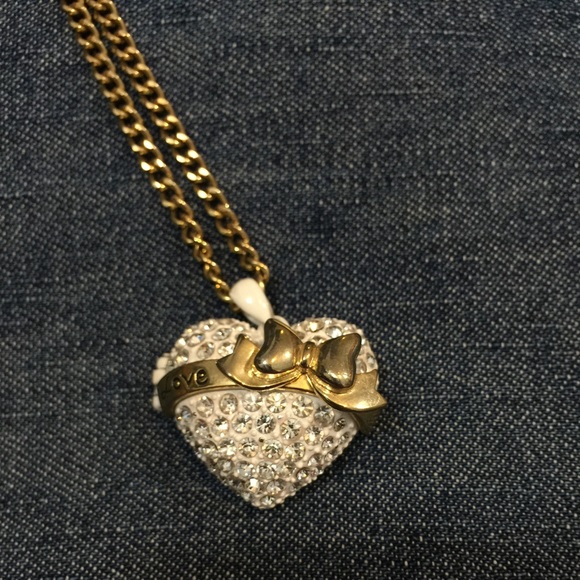 Long locket heart necklace