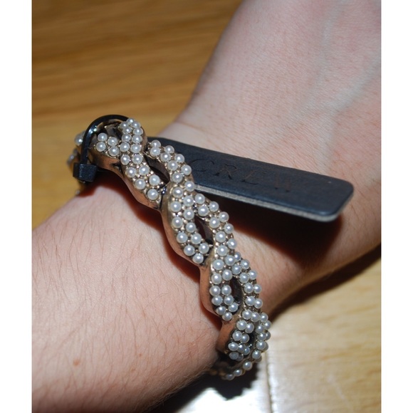 NWT J. Crew Braided Pearl Bangle