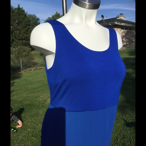 Blue Chiffon Maxi Dress - Picture 2 of 6