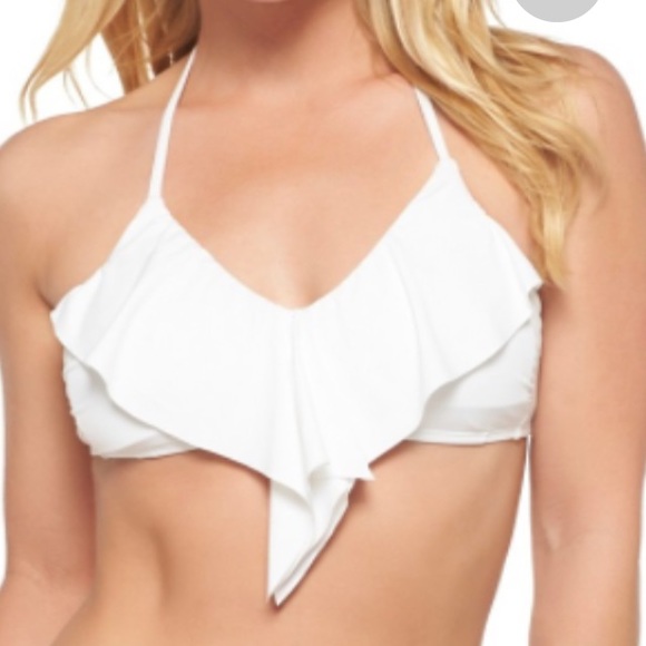Xhilaration Other - While bralete flounce halter  bicini top