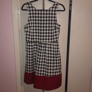 Herringbone and maroon tank dress