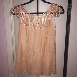 Light pink lace top size large