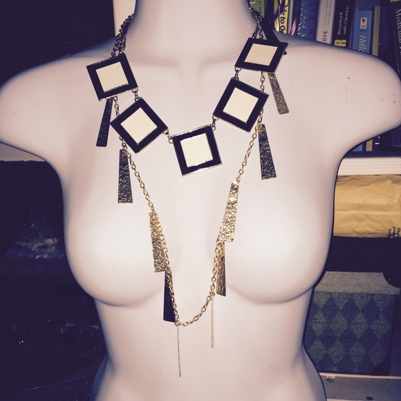 Gold tone colors statement necklaces