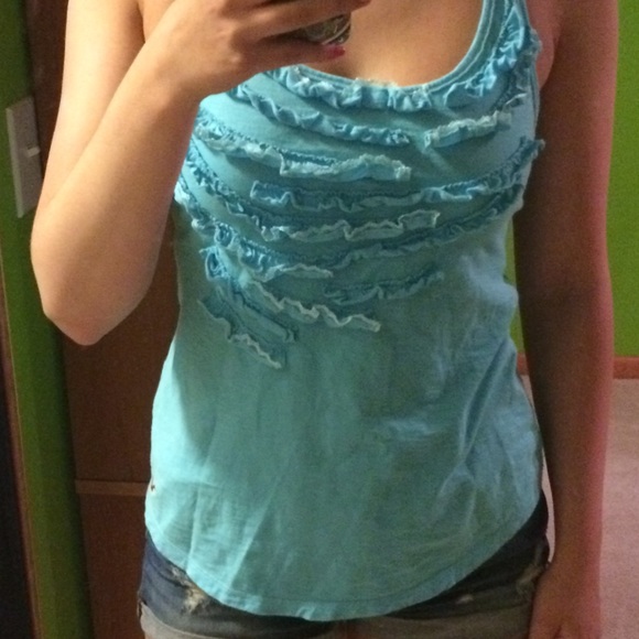 Hollister Blue Ruffle Tank - Picture 2 of 2