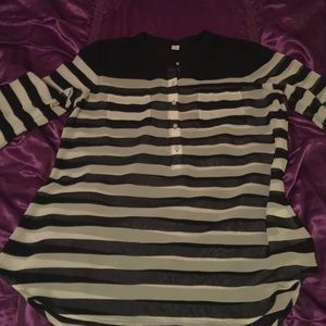 Blue and White Stripe top