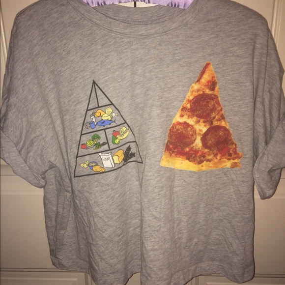 🌺Traded🌺Pizza vs. Food Pyramid crop top // Deli - Picture 1 of 1