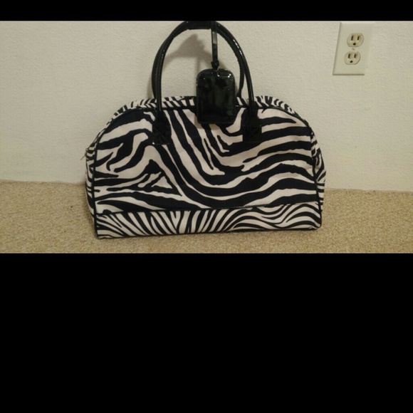 Zebra print large weekender bag