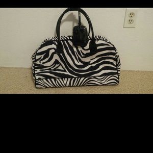 Zebra print large weekender bag