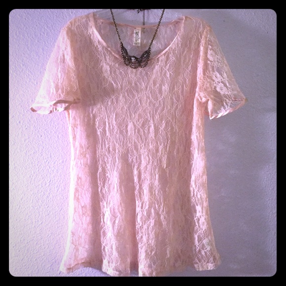 Pink lace shirt