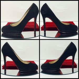 CHRISTIAN LOUBOUTIN BLACK SUEDE PUMPS