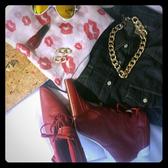 Original Stylish Red Retro heels size 11