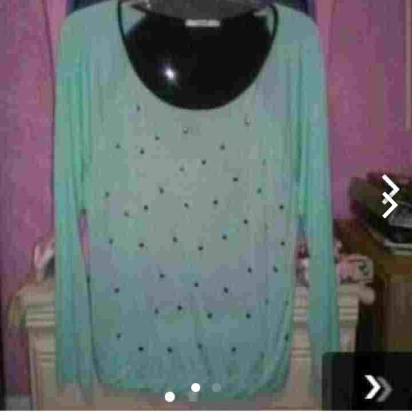 FOREVER21 mint sheer back top