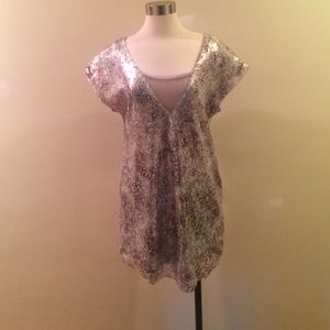 Metallic sequin like Free People Dress