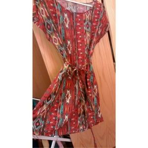 Tribal Dress with Tie Belt