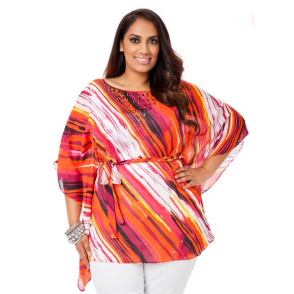 Stripe studded kimono top