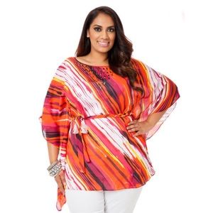 Stripe studded kimono top