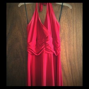 Halter style red dress