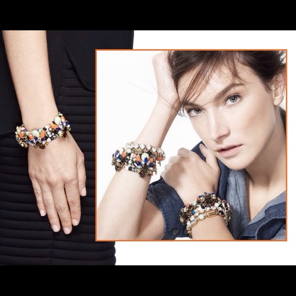 J. Crew Stone Burst Bracelet, Multi-Color, NWT