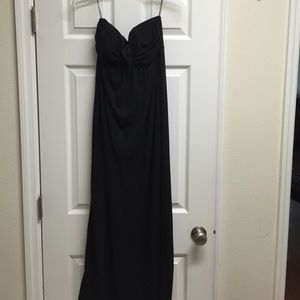 Cotton strapless maxi dress