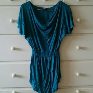 NWOT cowl neck turquoise tunic