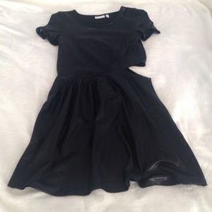 Black sparkly leather dress