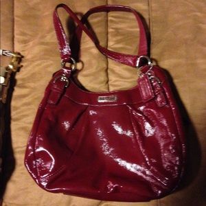 Red coach 3 pocket bag
