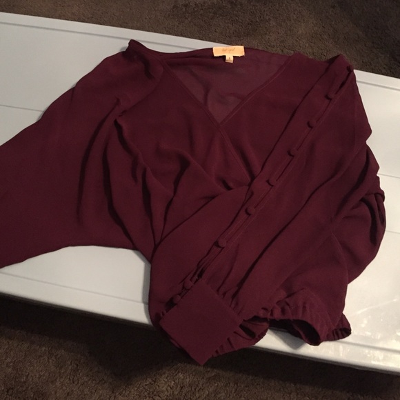 Purple Blouse with Button-Down Sleeves
