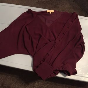 Purple Blouse with Button-Down Sleeves