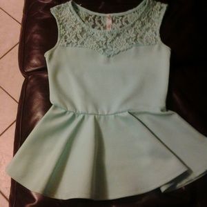 Peplum mint shirt