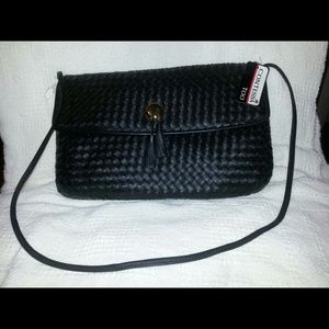 Contessa too leather trim black handbag