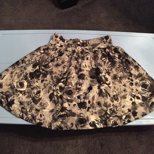 Black and White High Waisted Flare Skirt