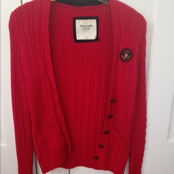 Abercrombie and Fitch red cardigan