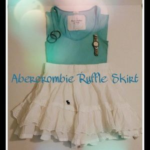 Abercrombie White Ruffle Skirt