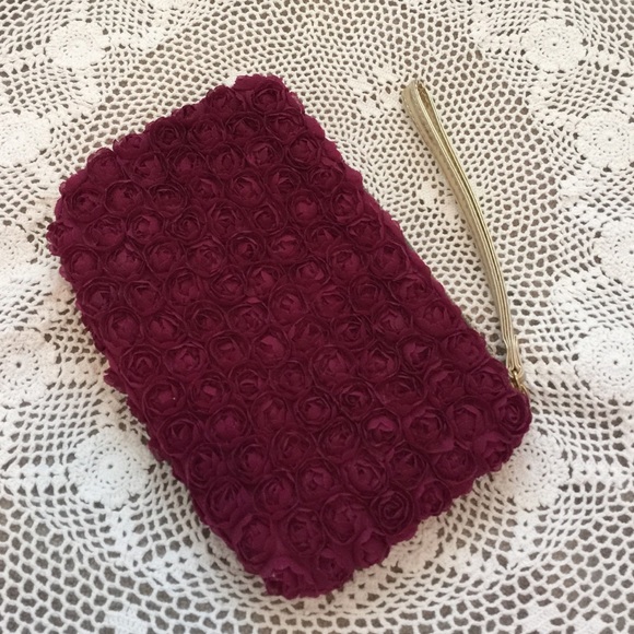 Neiman Marcus Wristlet Rose Pouch