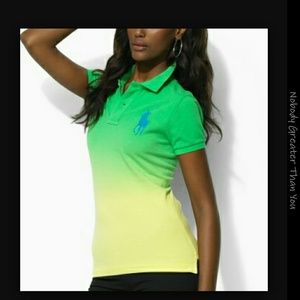 Green and yellow ralph lauren polo shirt