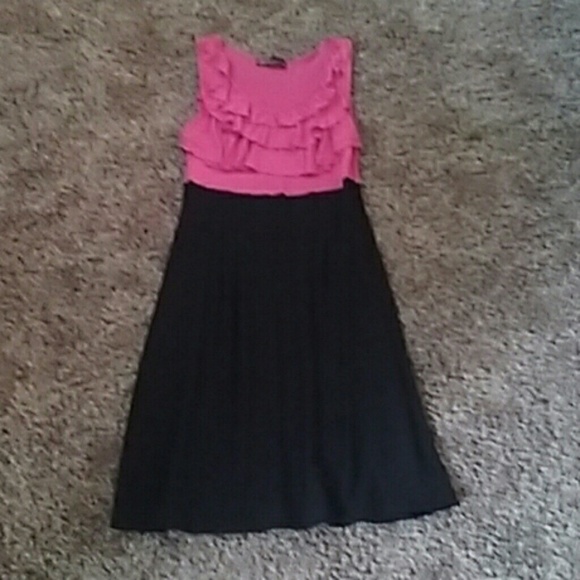 Soft pink and black dress