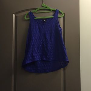 Dark royal blue lace overlay tank