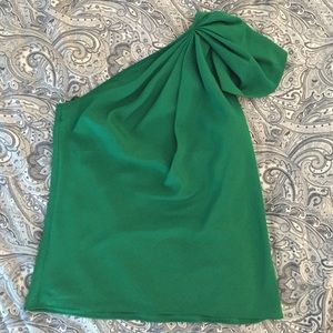 Kelly Green One Shoulder Blouse from The Limited