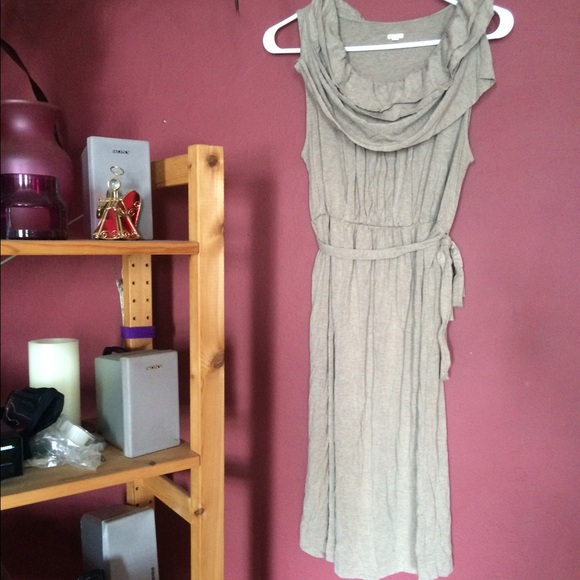 J Crew Jersey dress with ruffled neck
