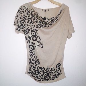 ✨Tan Top with Black Animal Print Sequence ✨