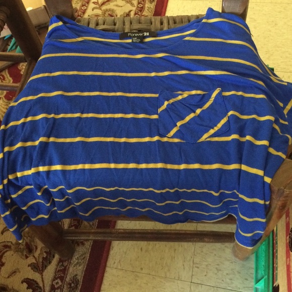 Blue and yellow top F21 - Picture 1 of 2
