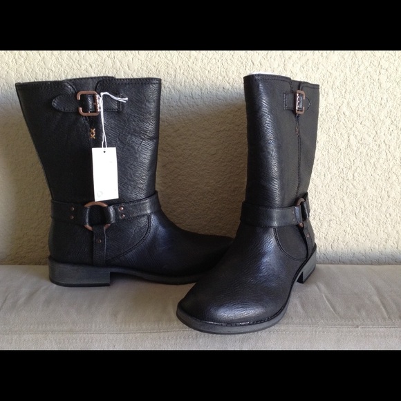 Dr.scholls llama black harness motorcycle boots