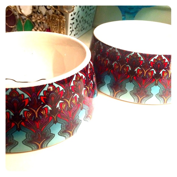 Nicole Miller "Gold Digger" Ceramic Dog Bowls