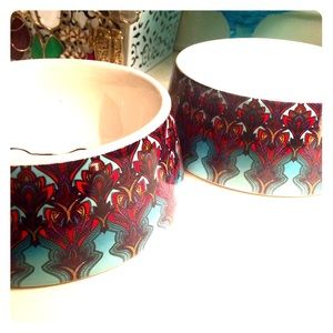 Nicole Miller "Gold Digger" Ceramic Dog Bowls