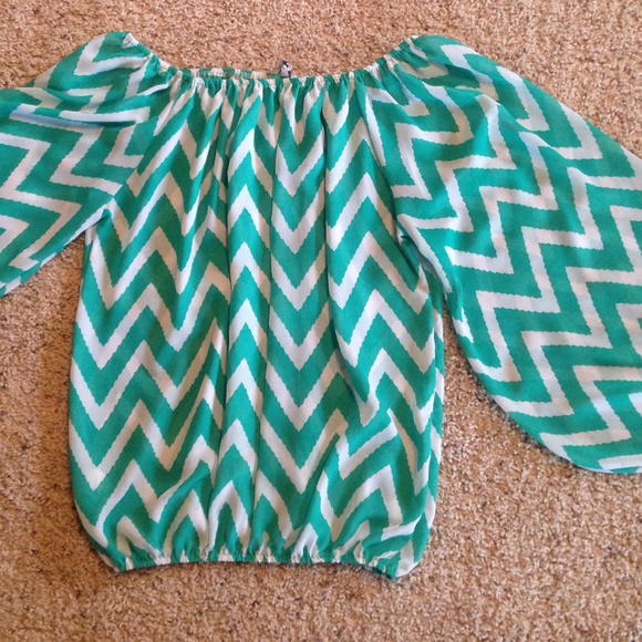 Mint 3/4 sleeve blouse