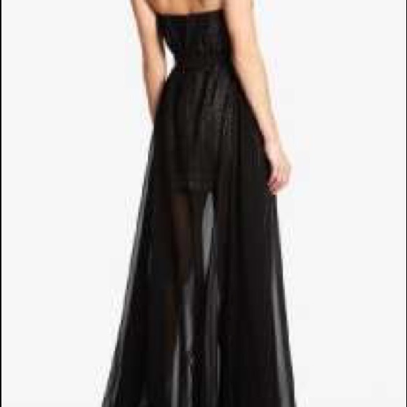 Bcbg sheer belted strapless gown. - Picture 4 of 4